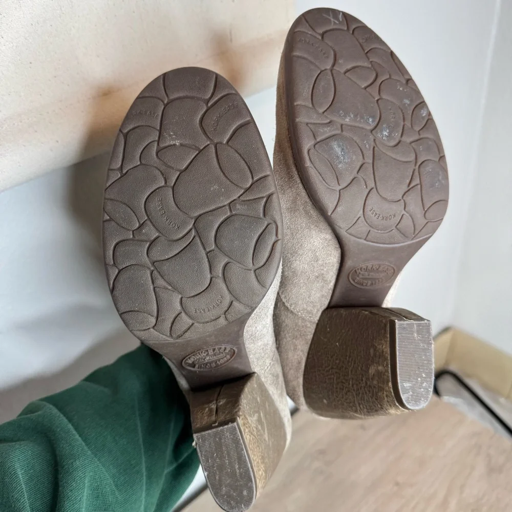 Kork-Ease Castaneda Booties Leather Suede Brown Heeled